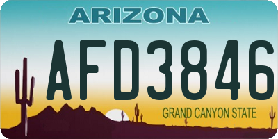 AZ license plate AFD3846