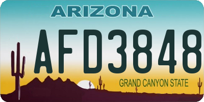 AZ license plate AFD3848