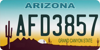 AZ license plate AFD3857
