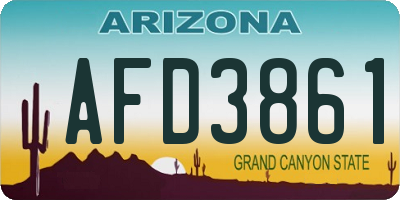 AZ license plate AFD3861