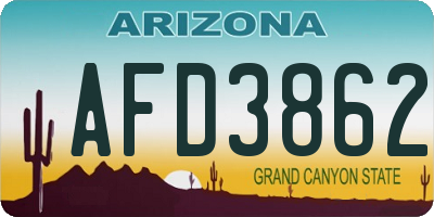 AZ license plate AFD3862