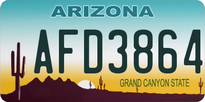 AZ license plate AFD3864