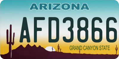 AZ license plate AFD3866