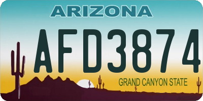 AZ license plate AFD3874