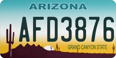 AZ license plate AFD3876