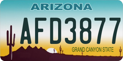 AZ license plate AFD3877
