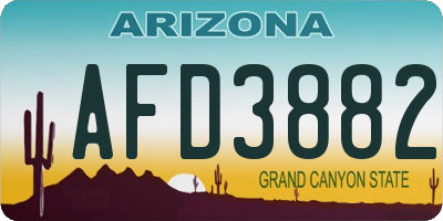 AZ license plate AFD3882