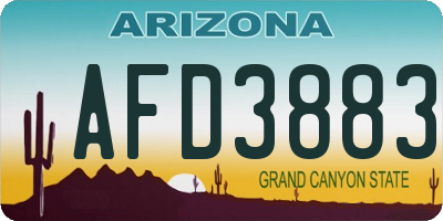AZ license plate AFD3883