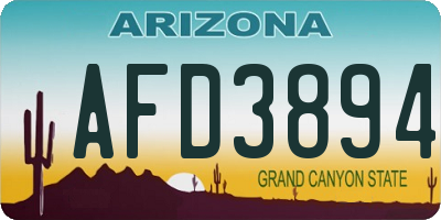 AZ license plate AFD3894