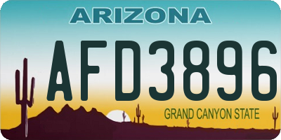 AZ license plate AFD3896