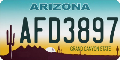 AZ license plate AFD3897