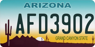 AZ license plate AFD3902