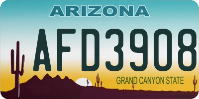 AZ license plate AFD3908