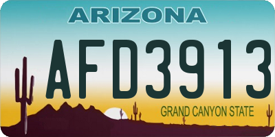 AZ license plate AFD3913