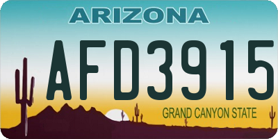AZ license plate AFD3915