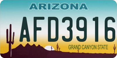 AZ license plate AFD3916