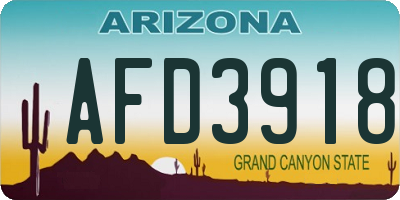 AZ license plate AFD3918