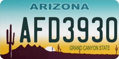 AZ license plate AFD3930