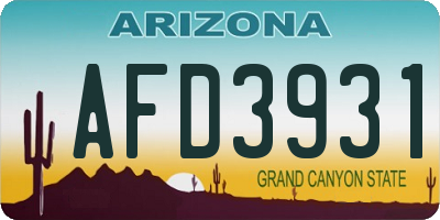 AZ license plate AFD3931
