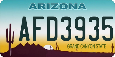 AZ license plate AFD3935