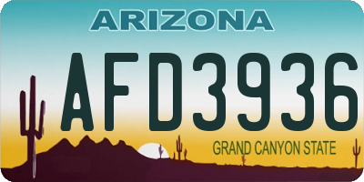 AZ license plate AFD3936