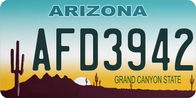 AZ license plate AFD3942