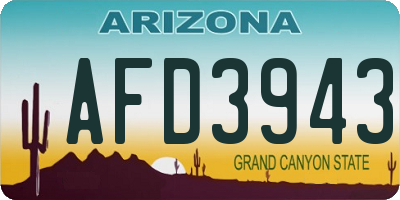 AZ license plate AFD3943