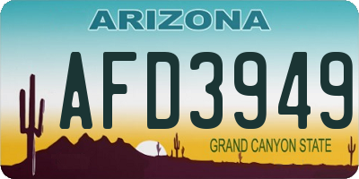 AZ license plate AFD3949