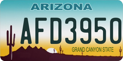 AZ license plate AFD3950