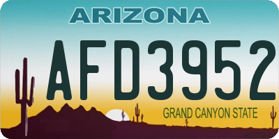 AZ license plate AFD3952