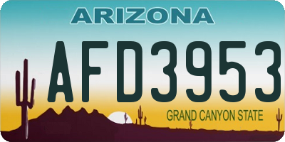 AZ license plate AFD3953