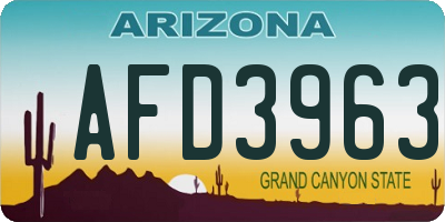 AZ license plate AFD3963