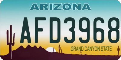 AZ license plate AFD3968
