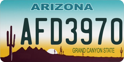 AZ license plate AFD3970