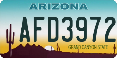 AZ license plate AFD3972