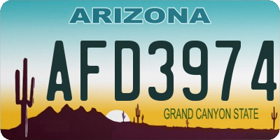 AZ license plate AFD3974