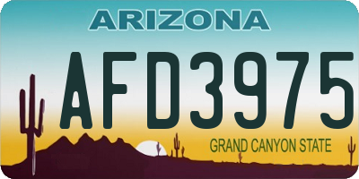 AZ license plate AFD3975