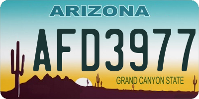 AZ license plate AFD3977