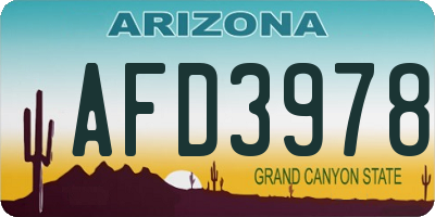 AZ license plate AFD3978