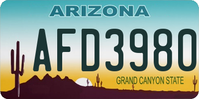 AZ license plate AFD3980