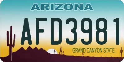 AZ license plate AFD3981