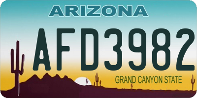 AZ license plate AFD3982