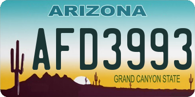 AZ license plate AFD3993