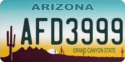 AZ license plate AFD3999
