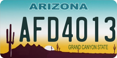 AZ license plate AFD4013