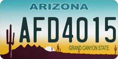 AZ license plate AFD4015