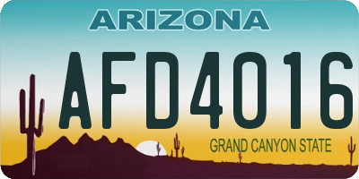 AZ license plate AFD4016