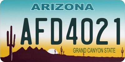 AZ license plate AFD4021