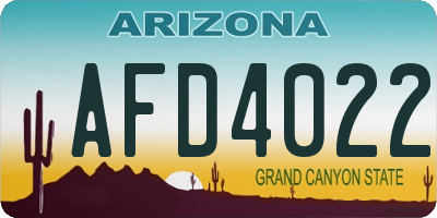 AZ license plate AFD4022