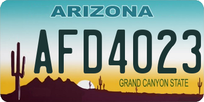 AZ license plate AFD4023